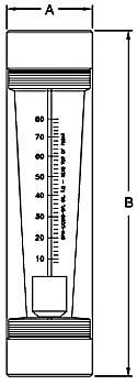 7200 Series - Acrylic Tube Flowmeter Size